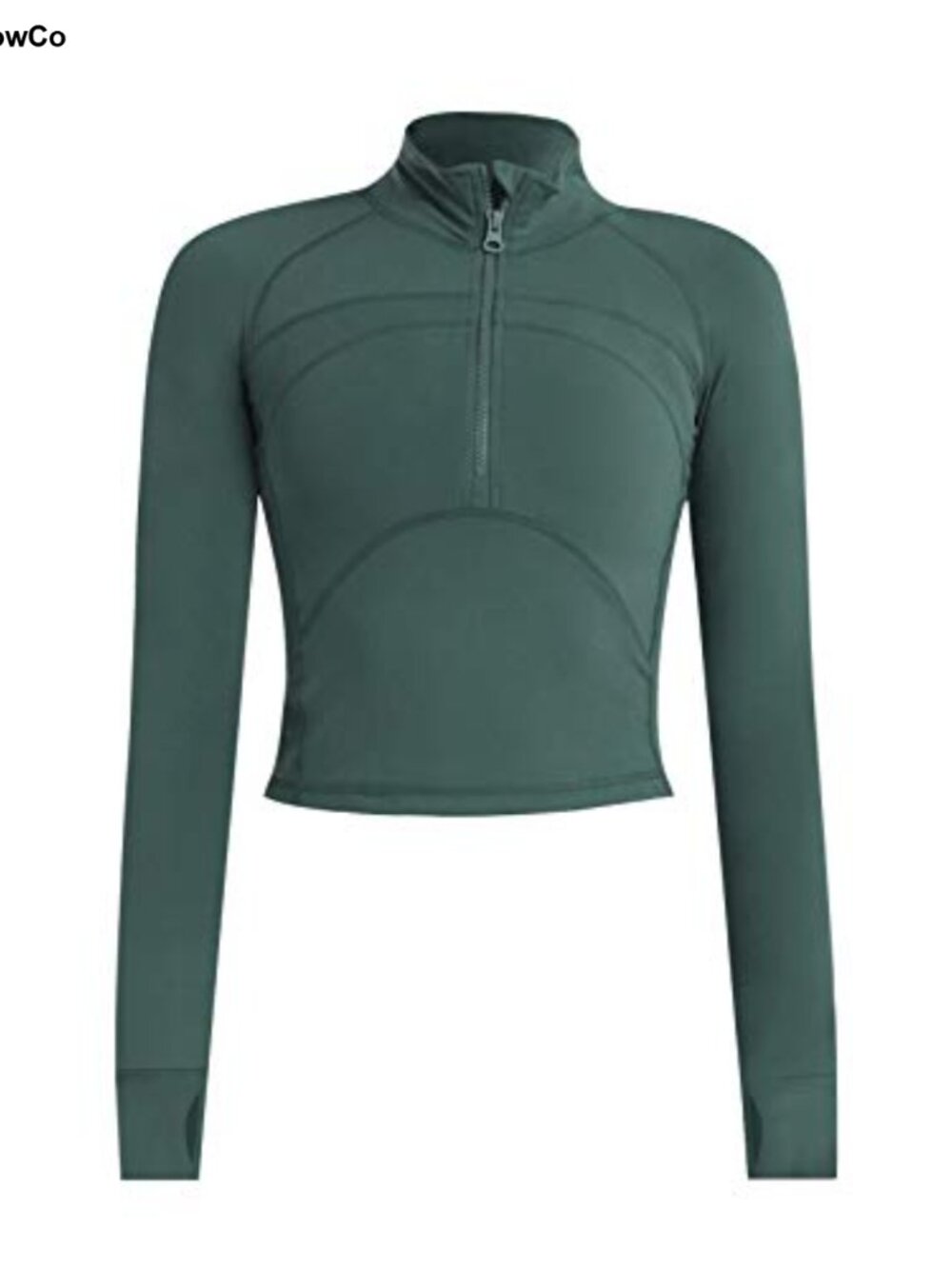 Cropped 1/2 Zip Workout Jacket Slim Fit Long Sleeve Yoga Running Top
